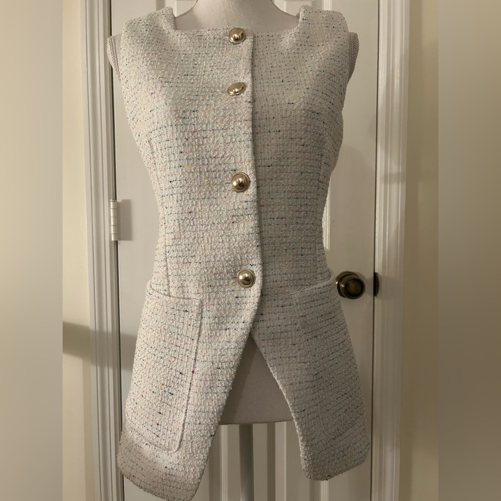 Anthropologie Maeve Square Neck Tweed Vest NWT! - Picture 13 of 16